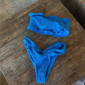 Lovers + Friends Blue Kids Swimsuit Set